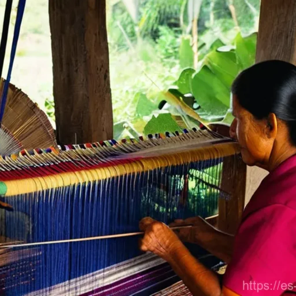 과테말라 전통 의상 우이필 - **Prompt 1: The Artisan Weaver at Her Loom**
    "A candid, high-resolution photograph capturing a s...
