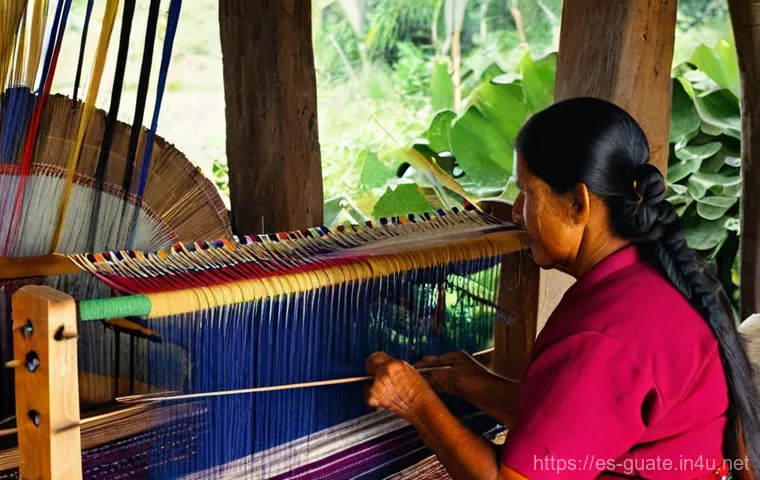 과테말라 전통 의상 우이필 - **Prompt 1: The Artisan Weaver at Her Loom**
"A candid, high-resolution photograph capturing a s...