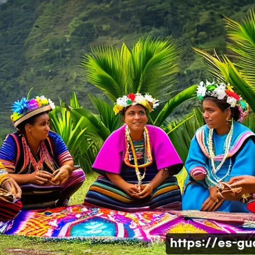 Home 33 과테말라의 독특한 축제 및 행사 - A vibrant indigenous spiritual ceremony in Santiago Atitlán, Guatemala, with men, women, and childre...