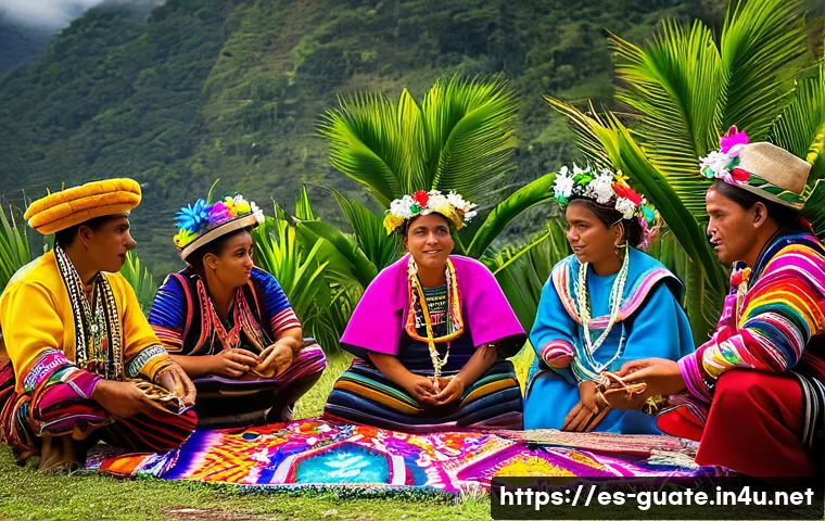 과테말라의 독특한 축제 및 행사 - A vibrant indigenous spiritual ceremony in Santiago Atitl&aacute;n, Guatemala, with men, women, and childre...