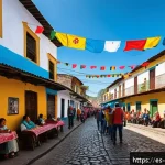 Home 20 과테말라에서 인기 있는 스포츠 팀 - A vibrant street scene in a small Guatemalan town on a football match day, filled with colorful loca...